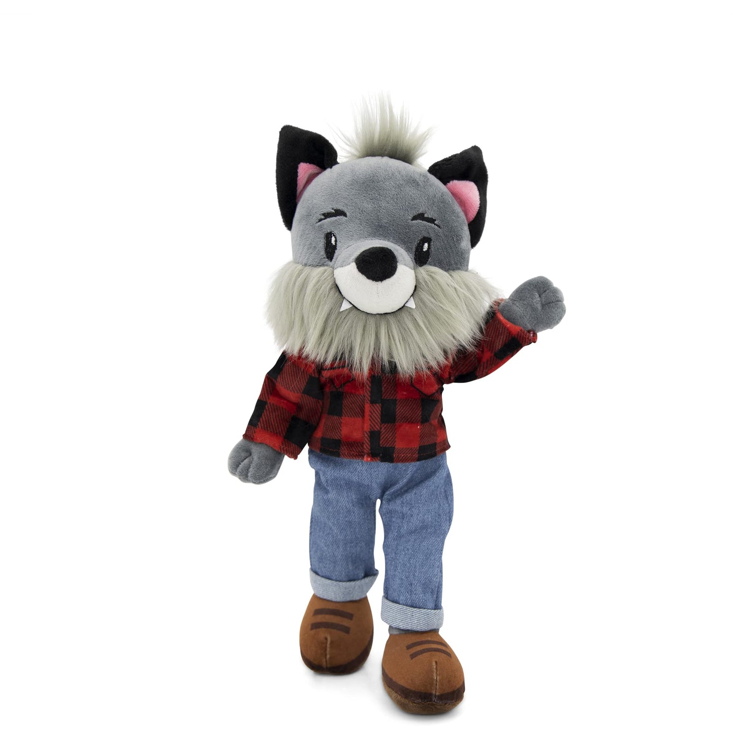 Playtime by Eimmie Soft Baby Doll Walter The Wolf - 14 Plush Rag Doll with Embroidered Features for Girls, Boys, Toddlers & Infa
