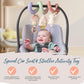 Itzy Ritzy Spiral Car Seat & Stroller Activity Toy - Stroller & Car Seat Toys For Ages 0 Months And Up - Hanging Toys Include Dangling Ring, Mirror And Textured Ribbons (Pastel Rainbow)