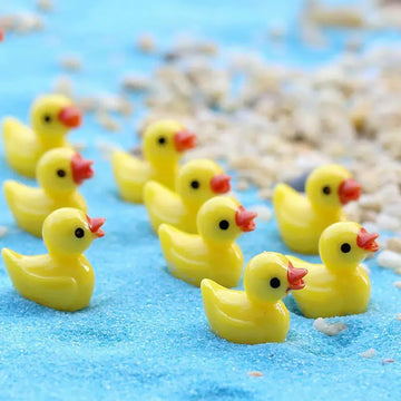 100Pcs Mini Resin Ducks,Small Plastic Ducks Tiny Ducks. For Miniature Dollhouse Decor Accessories,Miniature Characters Fairy Gar