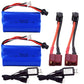 Blomiky 2 Pack 7.4V 1500mAh Li-ion Rechargeable Battery SM-2P Plug with Deans T Adapter and Charger Cable for H101 H103 H105 RC