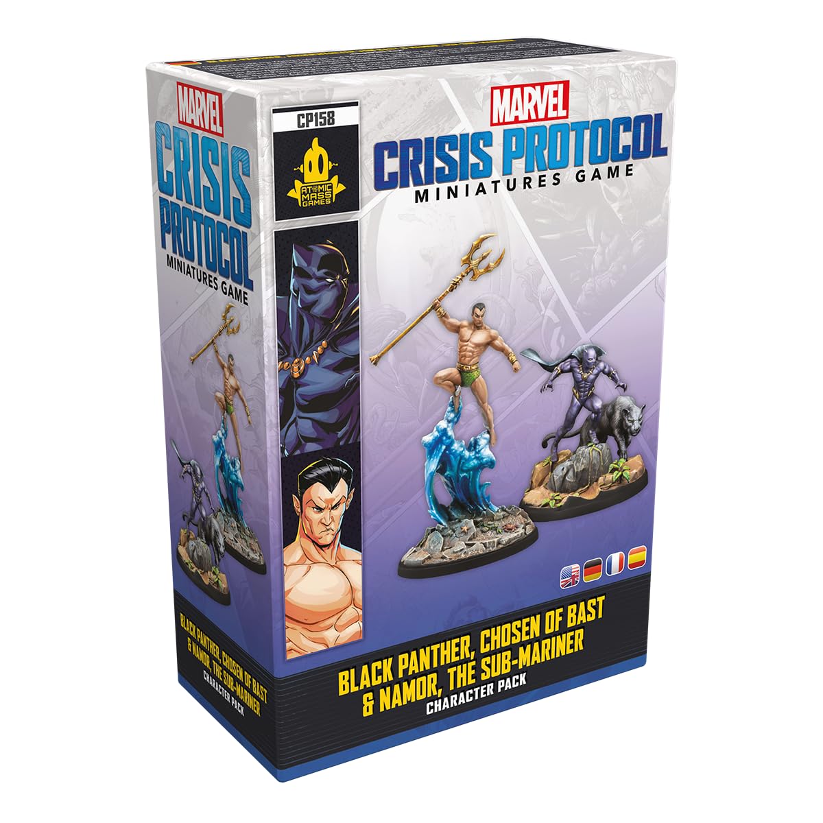Atomic Mass Games Marvel: Crisis Protocol Black Panther, Chosen Of Bast & Namor, The Sub-Mariner Character Pack - Tabletop Super