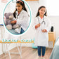 Seajan 12 Pcs Unisex Kids Lab Coat Bulk Soft Kids Scrubs White Doctor Coat Scientist Halloween Costume For Boys And Girls(S Size