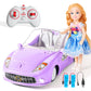 UMONIE Remote Control Car for Girls 4-7, RC Car for Kids with Doll, 100 mins with Rechargeable Battery, 1:18 Scale 2.4Ghz, Birth