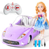 UMONIE Remote Control Car for Girls 4-7, RC Car for Kids with Doll, 100 mins with Rechargeable Battery, 1:18 Scale 2.4Ghz, Birth