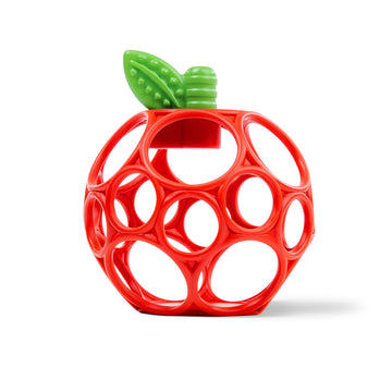 Bright Starts Oball Easy Grasp Red Apple Teether Toy, Hold My Own Collection, Bpa Free, Unisex, Newborn And Up