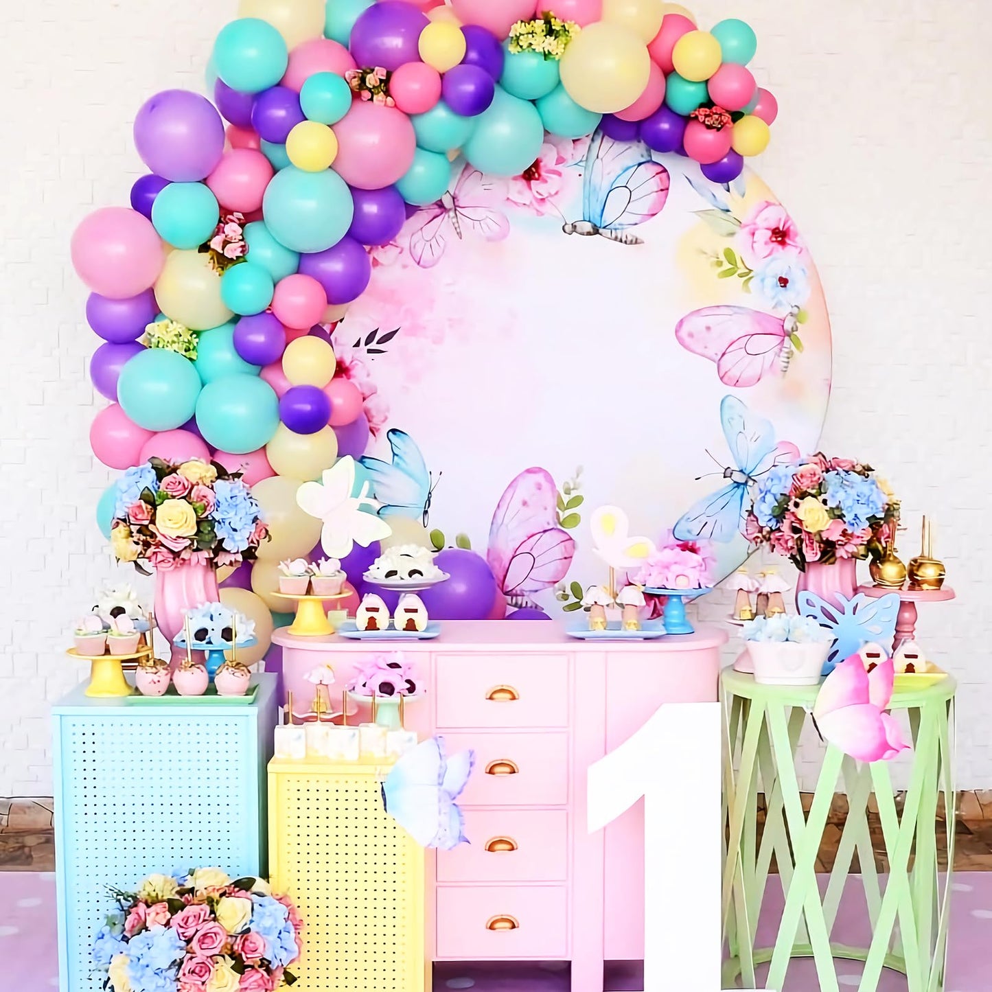 Pink Blue Purple Balloons, 12 Inches Hot Pink Purple Teal Yellow Metallic Balloons Confetti Balloons For Birthday Easter Mermaid