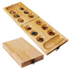 Paljji Handicrafts Vamana Guntalu/Pallanghuzi/Mancala Wooden Board Game With Sea Shells, Storage Bag (Import Quality - Natural S