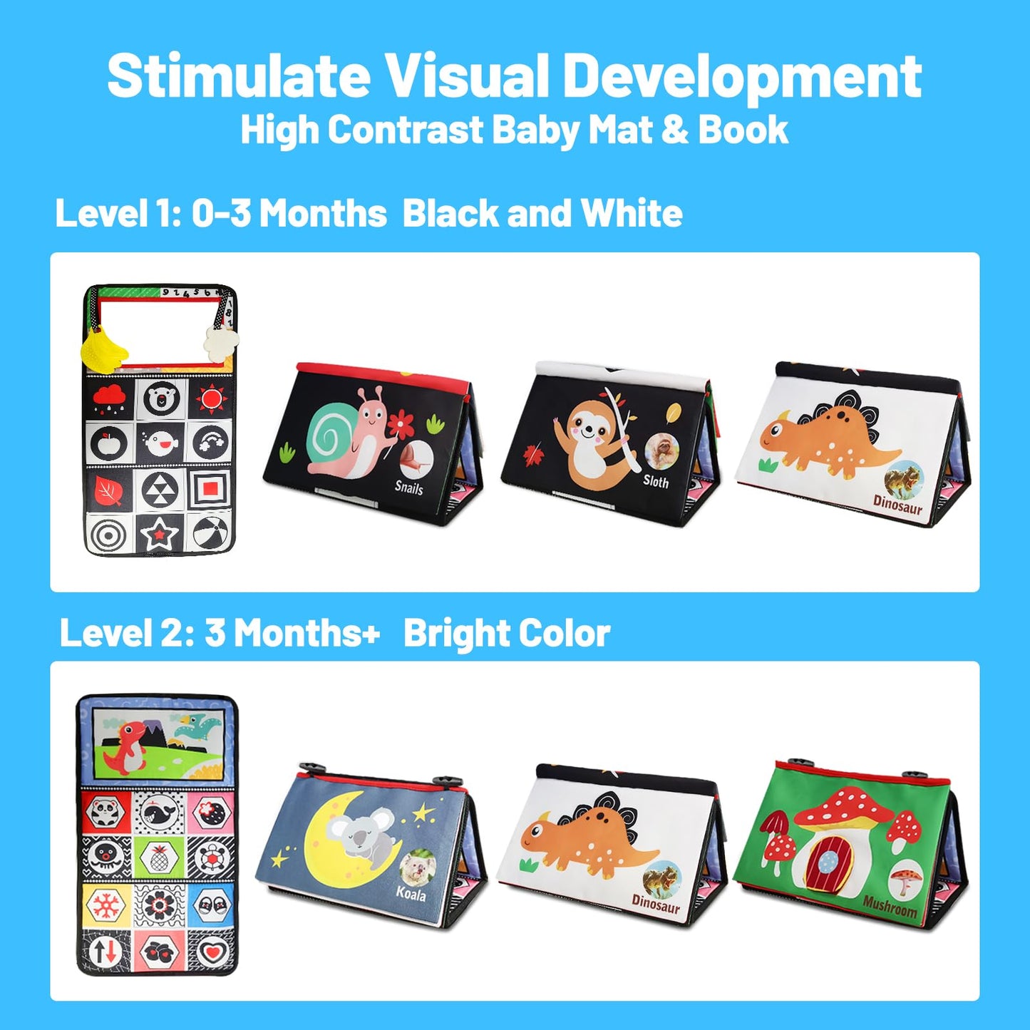 Baby Mirror Toys For Tummy Time, Newborn Infant 0 3 4 6 12 Months Old Boy, Girl Gift. Brain Developmental Montessori Sensory Hig