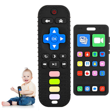 Teething Toys For Baby 3 6 12 18 Months, Realistic Remote Control And Mobile Phone Baby Teether Toys, Baby Chew Toys, Food Grade
