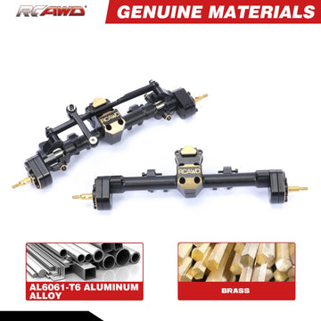 Rcawd Scx24 Upgrades Front Portal Rear Axle Housing & Brass Third Member Housing& Brass Steer Hub Carrier & Portal Gear Housing