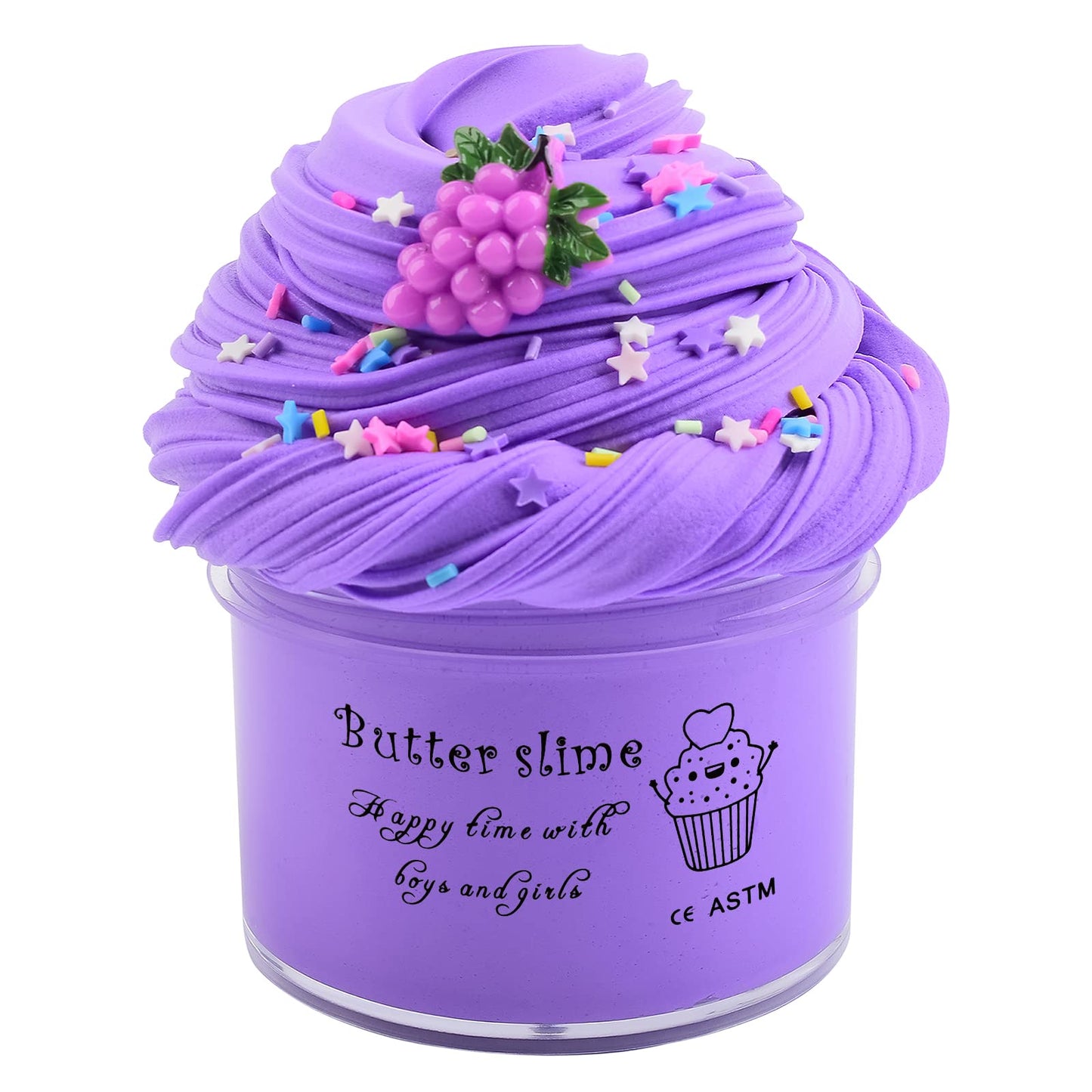Purple Grape Butter Slime, Super Soft And Non-Sticky, For Kids Education, Party Favor, Stress Relief Toy For Girls And Boys(7Oz 