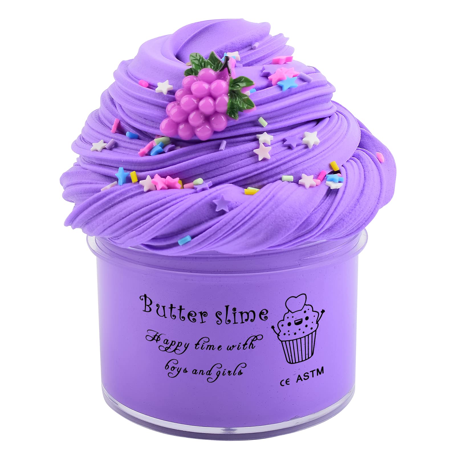 Purple Grape Butter Slime, Super Soft And Non-Sticky, For Kids Education, Party Favor, Stress Relief Toy For Girls And Boys(7Oz 