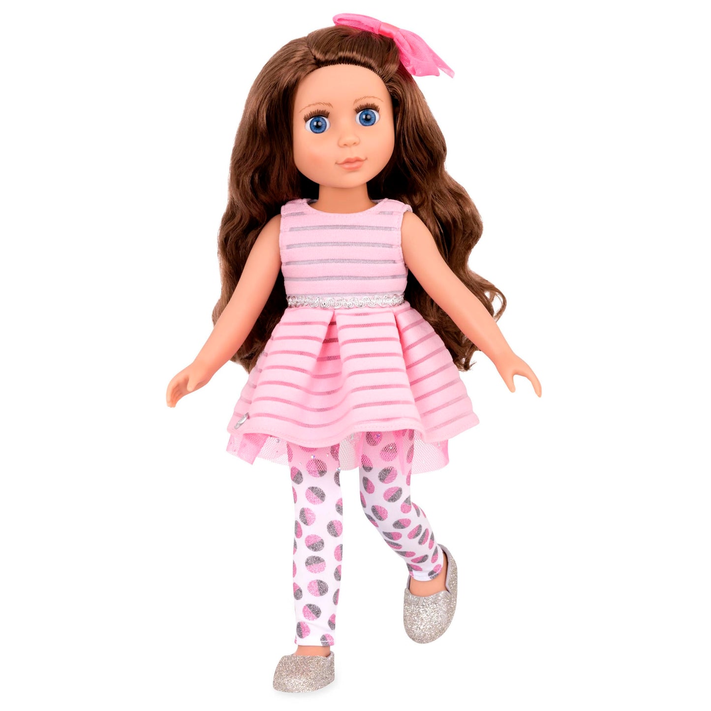 Glitter Girls Bluebell 14-inch Poseable Fashion Doll - Pink, Brown, Silver, Blue, Nylon - Ages 3 & Up, Model GG51024Z