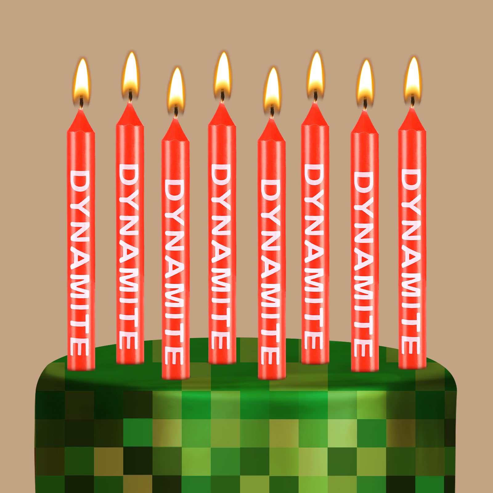 12 Pieces TNT Themed Birthday Candles Dynamite Toppers for Cake Decoration Video Game Party Graduation Celebration and Daily Use