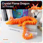 Rwsefk 30 In 3D Printed Dragon, 30Inch Dragon,3D Dragon Toy,Large Dragon Present,Ariculated Crystal Dragon (Flame Colour, 30Inch