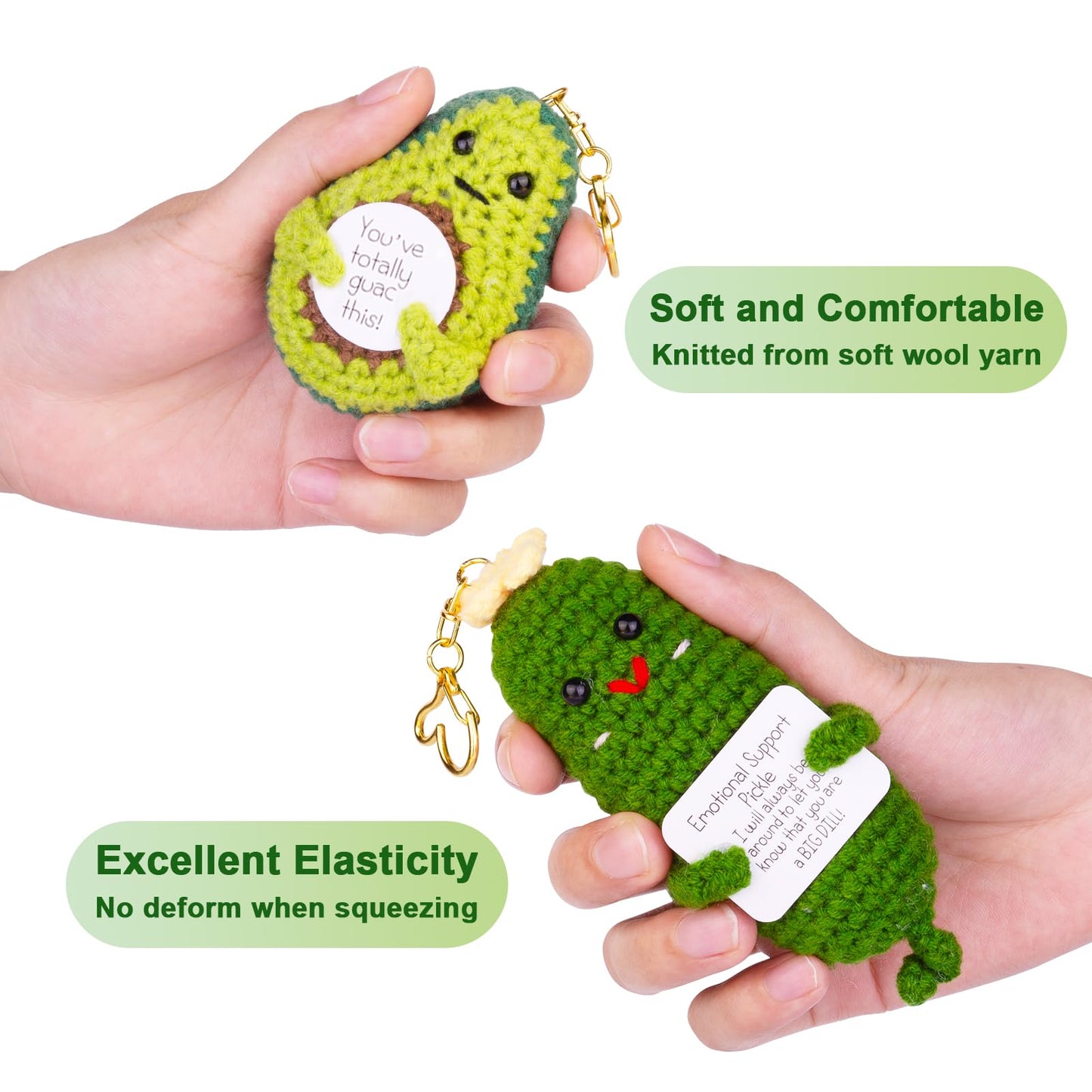 Mumyer Funny Positive Crochet Potato Keychain Handmade Emotional Support Knitted Wool Potato Doll Keychain Gift For Bag Charm(K5