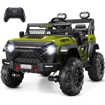 Hikole 24V Kids Ride On Car With 20'' Width Seat, 2 Seater Battery Powered Electric Car, 4X100W Motor, Remote Control, 24 Volt R