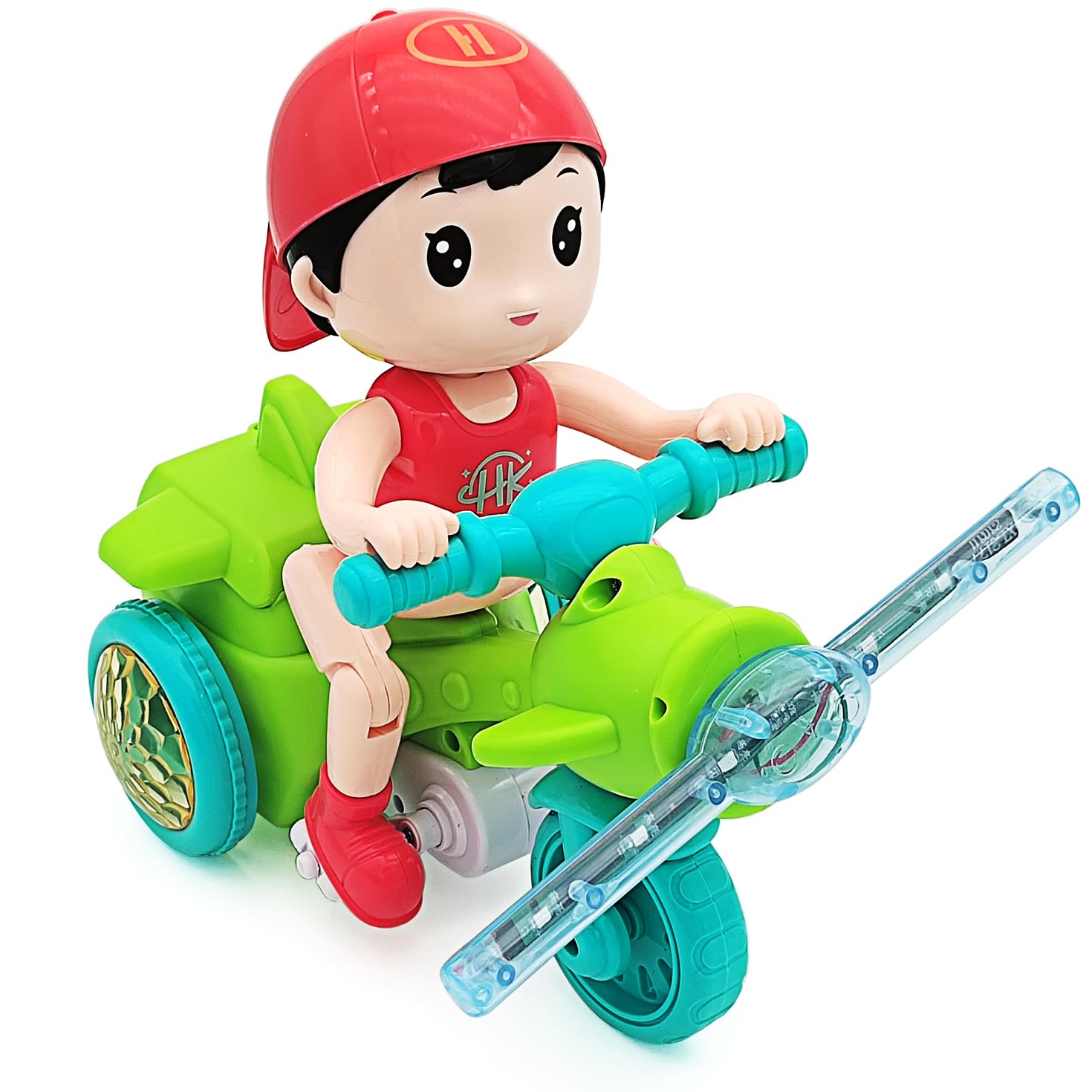 Tipmant Baby Toddler Electric Tricycle Toy Motorcycle Vehicle Stunt Performance, Music, Luminous Lights, Kids Birthday Gifts (Re