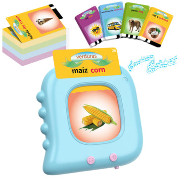 Spanish Flash Cards For Kids Toddlers 1-3, Bilingual Buddy Talking Flash Cards, Autism Sensory Learning Toys, Montessori Educational Speech Therapy Toys, Autism Learning Materials, Ideal Gift For Boys