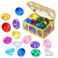 XIJUAN Diving gem Pool Toys Sand Toys,14 Color Diamond Treasure Chest Summer Swimming gems Pirate Diving Toy Set Underwater Swim