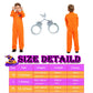 Zntu Prisoner Costume Kids,Orange Prisoner Jumpsuit With Handcuffs,Jailbird Inmate Prison Uniform,Halloween Costume For Boys Gir