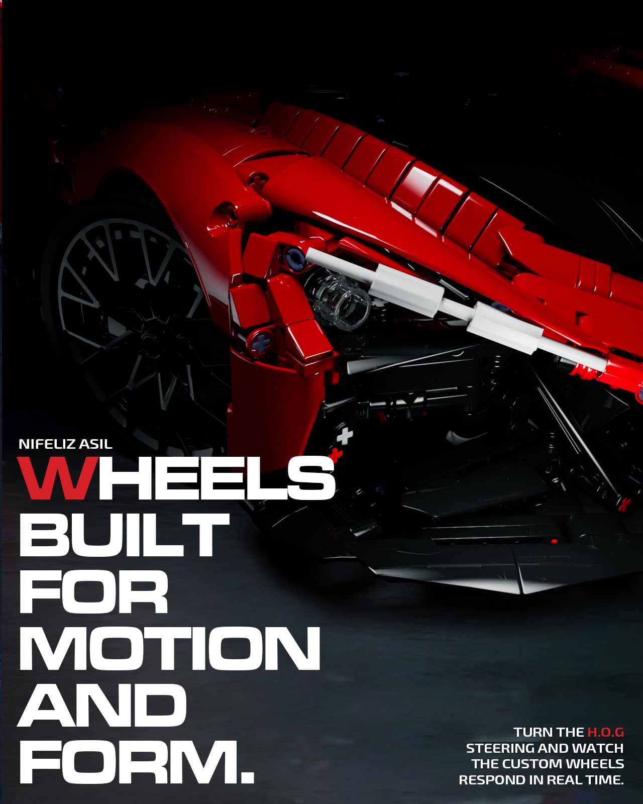 Nifeliz ASIL Sports Car Building Set - 1:8 Scale, 4099 PCS, Red, NF10293, Advanced Collectible Model for Adults, Ideal Gift for Racing Fans