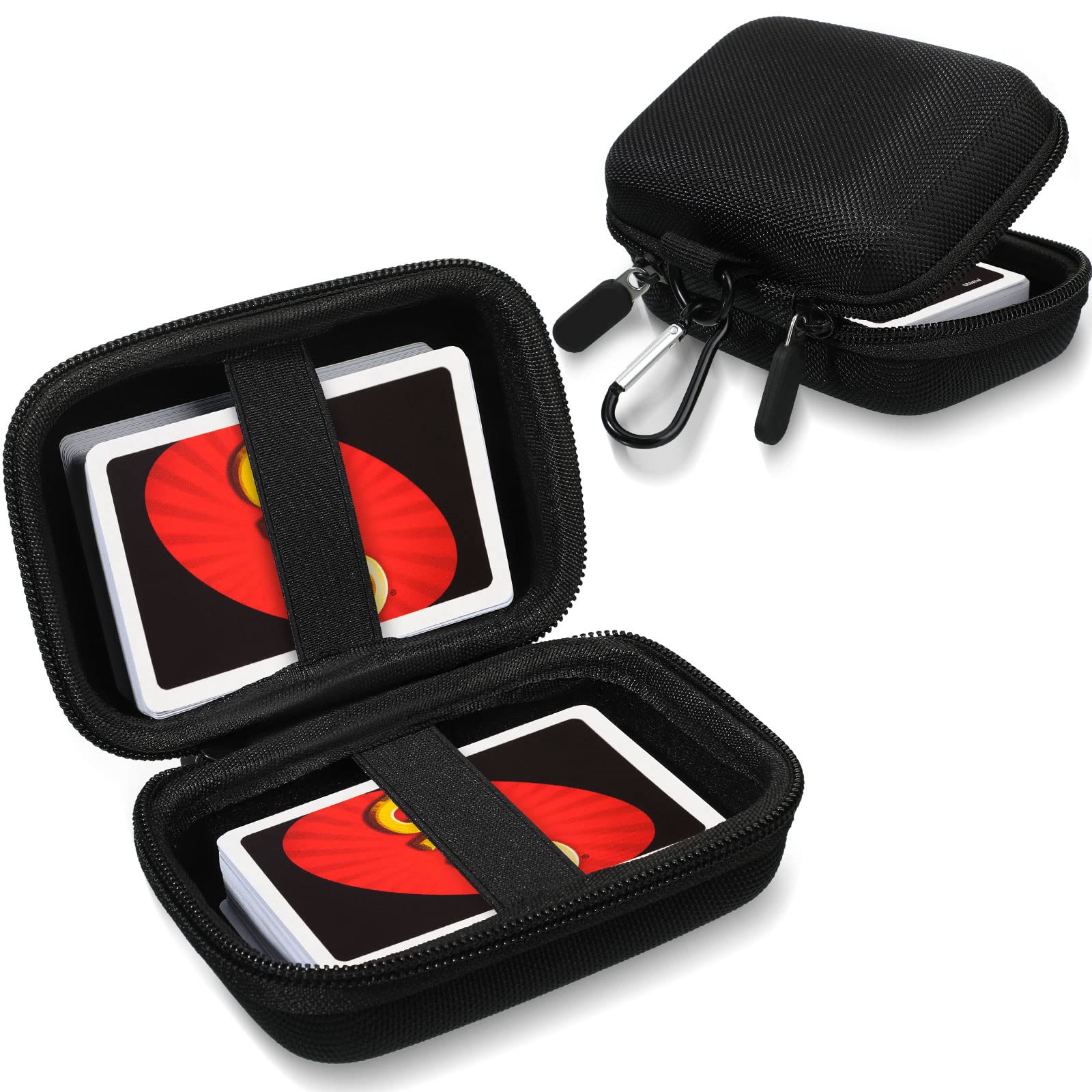 Sanwuta 2 Pcs Playing Card Case Eva Hard Travel Carrying Case For Classic Card Playing Card Box (Not Including Cards)(Small,Blac