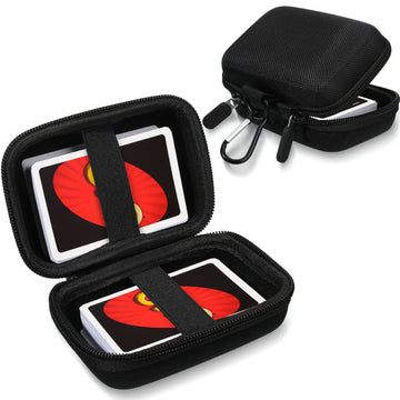 Sanwuta 2 Pcs Playing Card Case Eva Hard Travel Carrying Case For Classic Card Playing Card Box (Not Including Cards)(Small,Blac