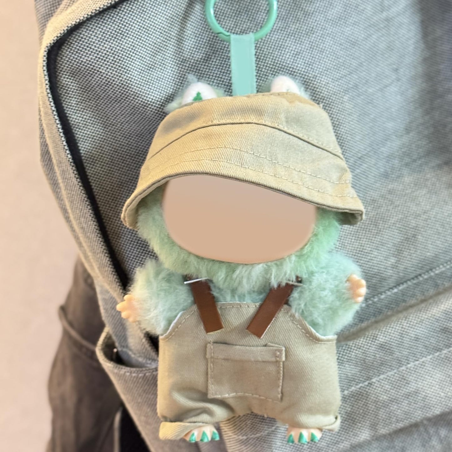 17cm Light Purple Outfit Set (Doll Not Included) - Bucket Hat  Overalls Shorts  Mini Camera & Shoes  Cute Style for 17cm Doll Dress-up (Blac SC)