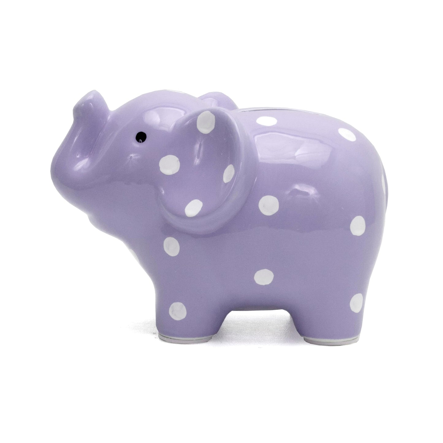 Child To Cherish Ceramic Polka Dot Elephant Piggy Bank For Girls, Lavender