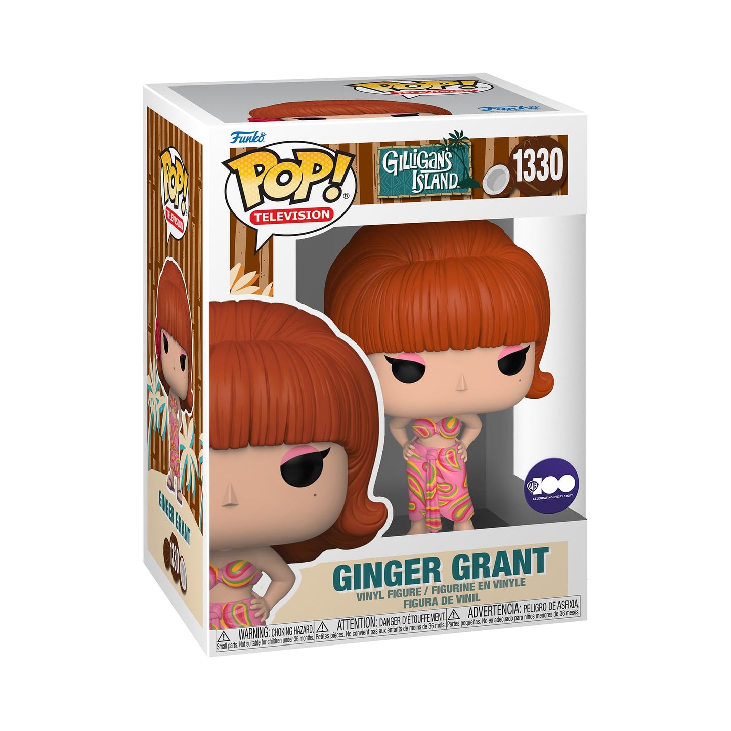 Funko Pop! TV Gilligan’s Island Ginger Grant Figure, 3.75" Vinyl, Multicolor, Model 70760