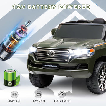 Kids Ride On Truck, Electric Vehicle With Remote Control, 12V Battery Powered, 3 Speeds, Led Lights, Music & Horn, Spring Suspen