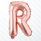 Flyloons Rose Gold R Alphabets Letter Foil Balloons Perfect for Birthday Decoration Items, Anniversary, Bachelorette, Wedding, F