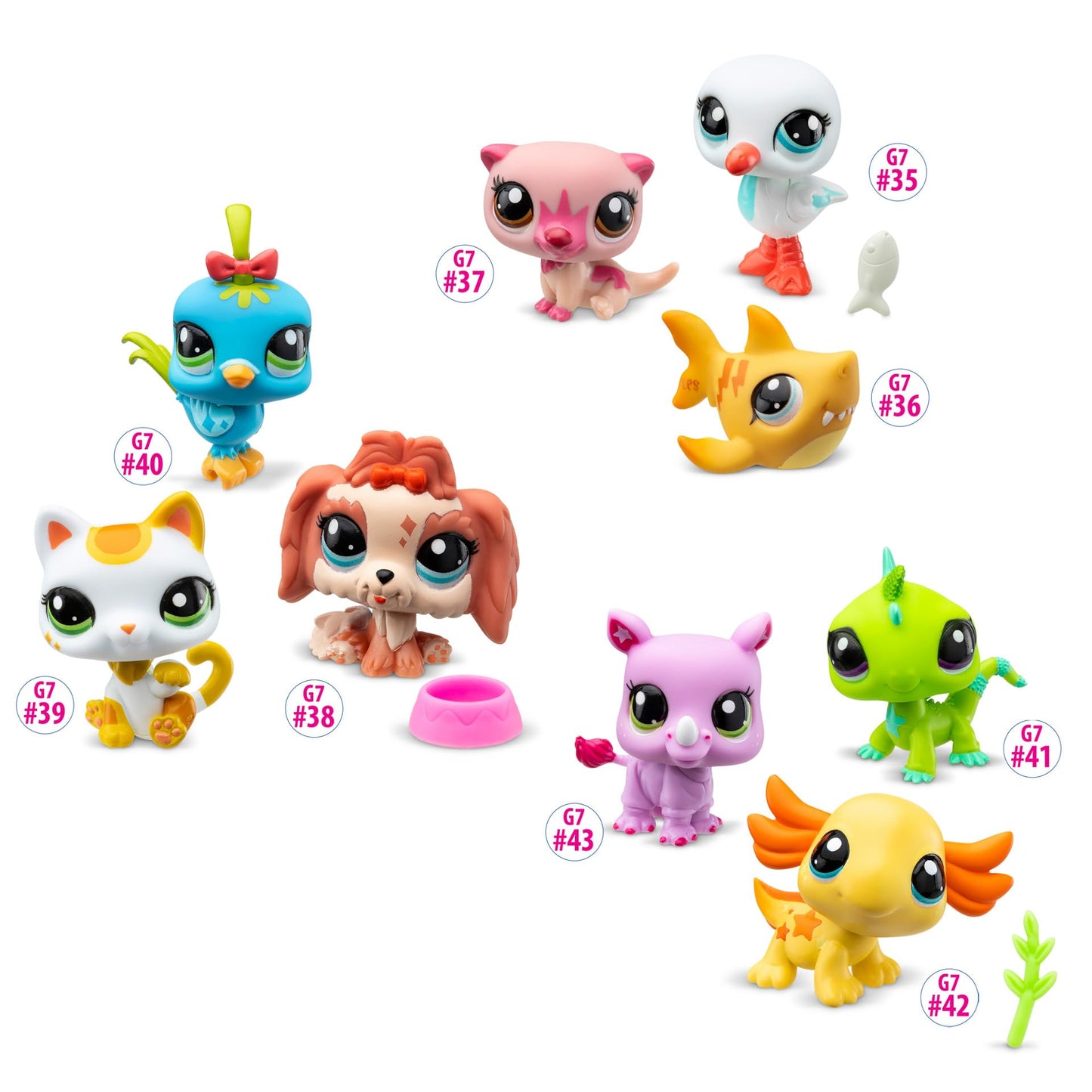 Littlest Pet Shop, Lps Wild Vibe Bf00557 3 Pack Mobiled Headed Pets, Generation 7, Pets, #35 To #42, For Ages 4+ Years, Multi-Colour