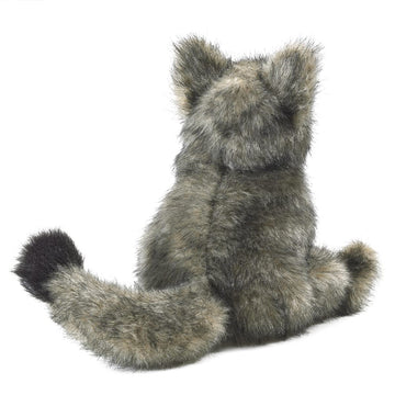 Folkmanis Small Coyote Hand Puppet, Gray; White; Black