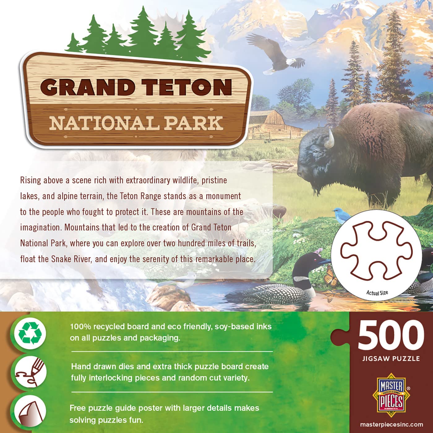 MasterPieces 500 Pieces Jigsaw Puzzle for mature-themeds  Family  Or Youth - Grand Teton National Park - 15x21