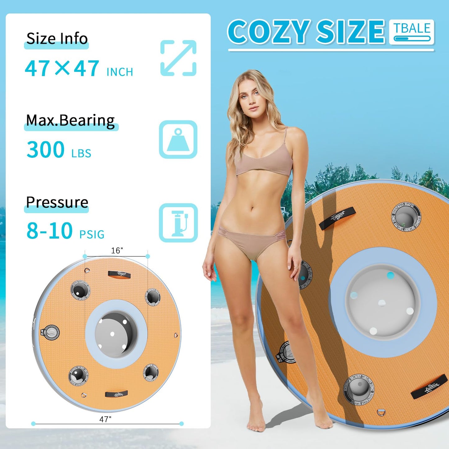 Inflatable Pool Floats mature-themed | Inflatable Floating Bar | Built-in Cup Holder | 12mm EVA Soft Foam | Cooling Bin Space | Pool Drink Holder | Drink Floats for Lakes  Pools  Boats | 1 Bar