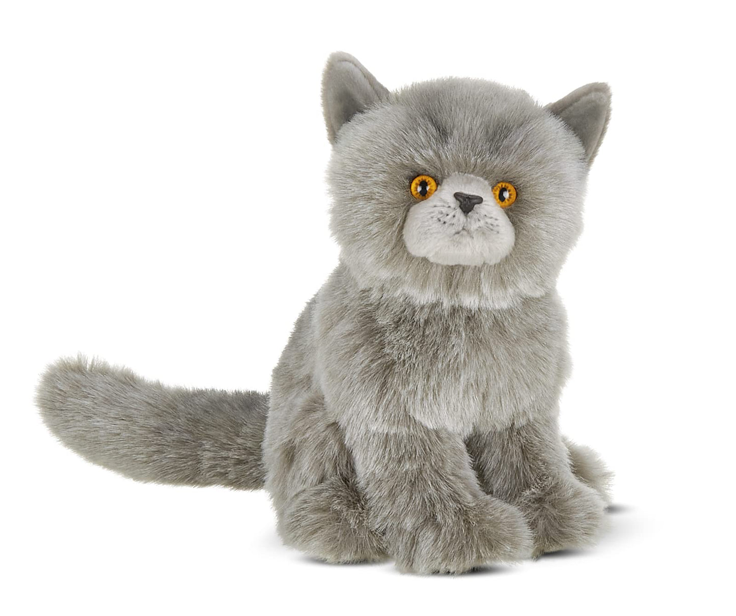 Bearington Collection Gordie The Grey Cat Plush Stuffed Animal, 10.5" Grey, Soft Plush Material, Model 0842878060843