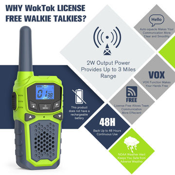 Walkie Talkies For Kids,Long Range 2 Way Radio 22Ch Vox,Birthday Gift,Family Walkie Talkie For Camping Hiking Indoor Outdoor,Toy