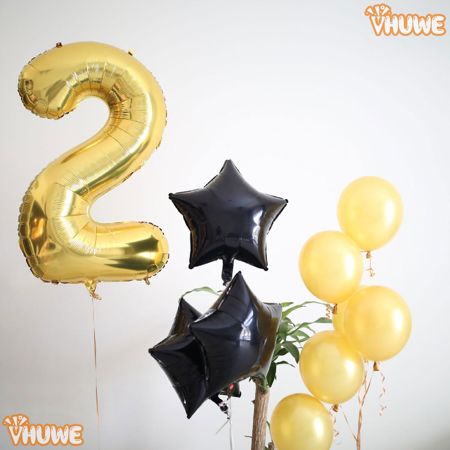 Black Star Balloons 18 Inch, 10 Pcs Black Star Shaped Mylar Helium Foil Metallic Balloon For Birthday Party Decorations Baby Sho