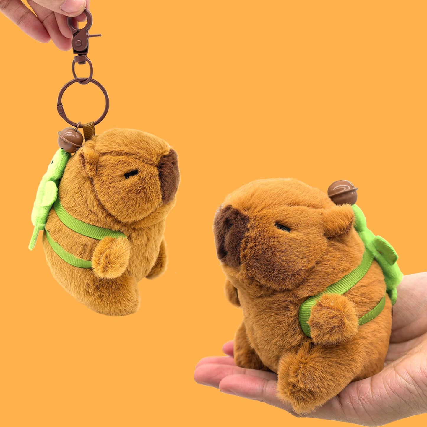 Wueuru 4 Pcs Capybara Plush Keychain Toy,Valentines Day Gift Capybara Stuffed Animals 4'' Cute Capybara Plush Toy Doll Key Chain