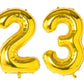 Shopping Time Golden Number Foil Balloons  (32 Inch) (Numer 23)