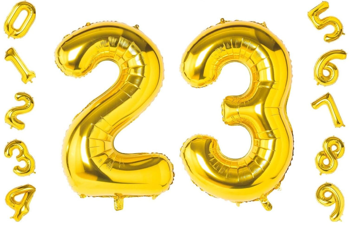 Shopping Time Golden Number Foil Balloons  (32 Inch) (Numer 23)