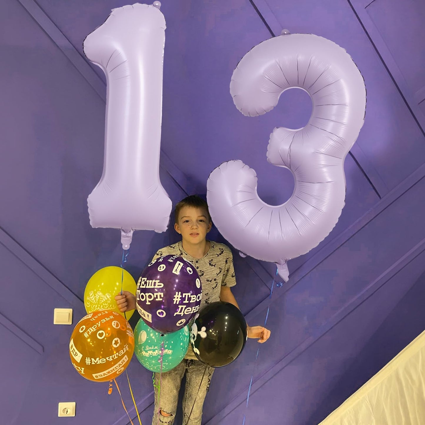 Light Purple 16 Balloon Numbers, 40 Inch Large Pastel Purple Foil Number 1 & 6 Balloons For Women, Lavender Sweet 16Th Birthday