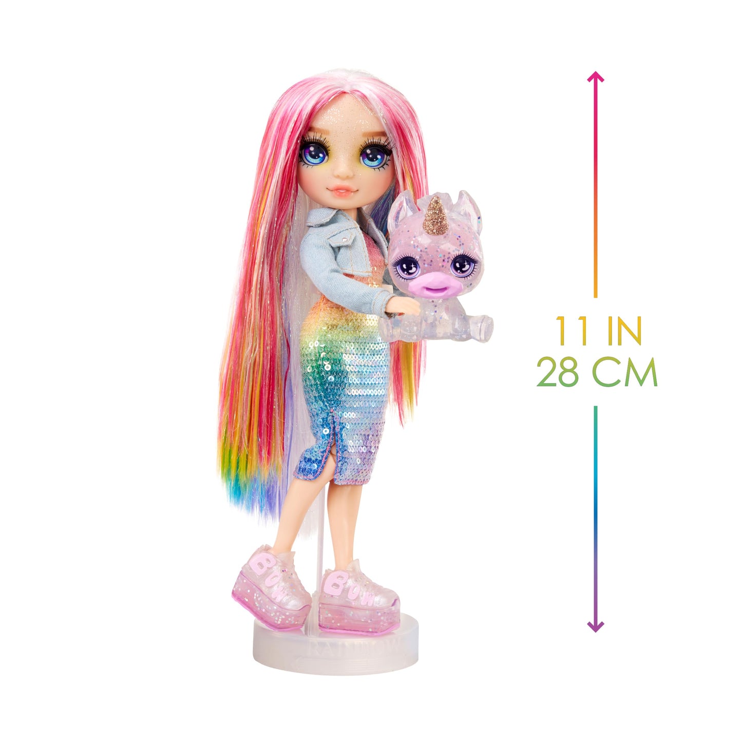 Rainbow High Amaya, Rainbow With Slime Kit & Pet, 11' Shimmer Posable Fashion Doll With Diy Sparkle Slime, Magical Yeti Pet, Fun Play Accessories, Great Toy Gift For Girls Kids Ages 4-12 Years