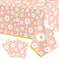 3 Pack Daisy Tablecloth Daisy Flower Birthday Party Decorations for Girls Disposable Plastic Groovy Table Cloth Groovy Retro Hip
