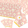 3 Pack Daisy Tablecloth Daisy Flower Birthday Party Decorations for Girls Disposable Plastic Groovy Table Cloth Groovy Retro Hip