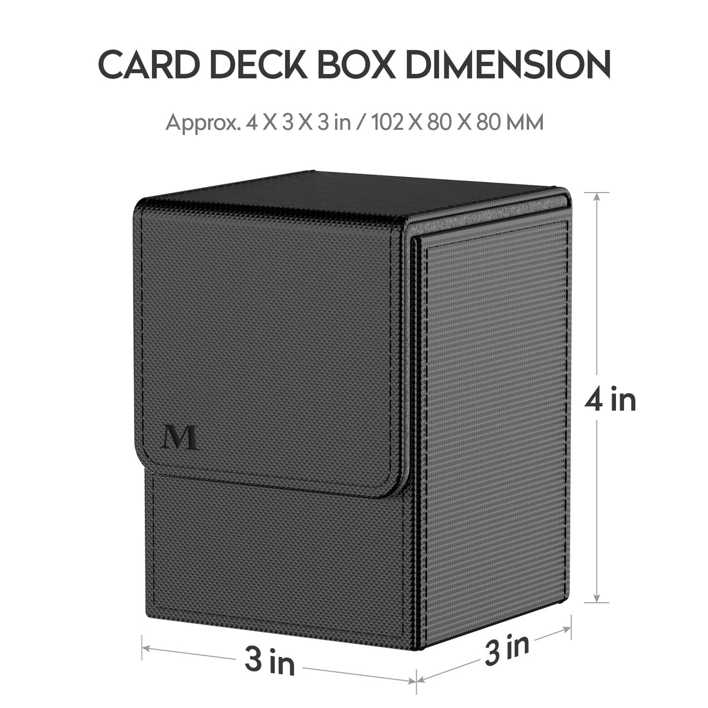 Mixpoet Deck Box Compatible With Mtg Cards, Trading Card Case With 2 Dividers Per Holder, Large Size For 100+ Cards (Marvelous-Black)