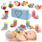 Bloobloomax Baby Soft Toy Foot Finder Socks Wrists Rattles - Ankle Leg Hand Arm Feet Rattle Toy Set- Newborn Present For Infant Toddler Boy Girl 0 3 6 9 12 24 36 Months