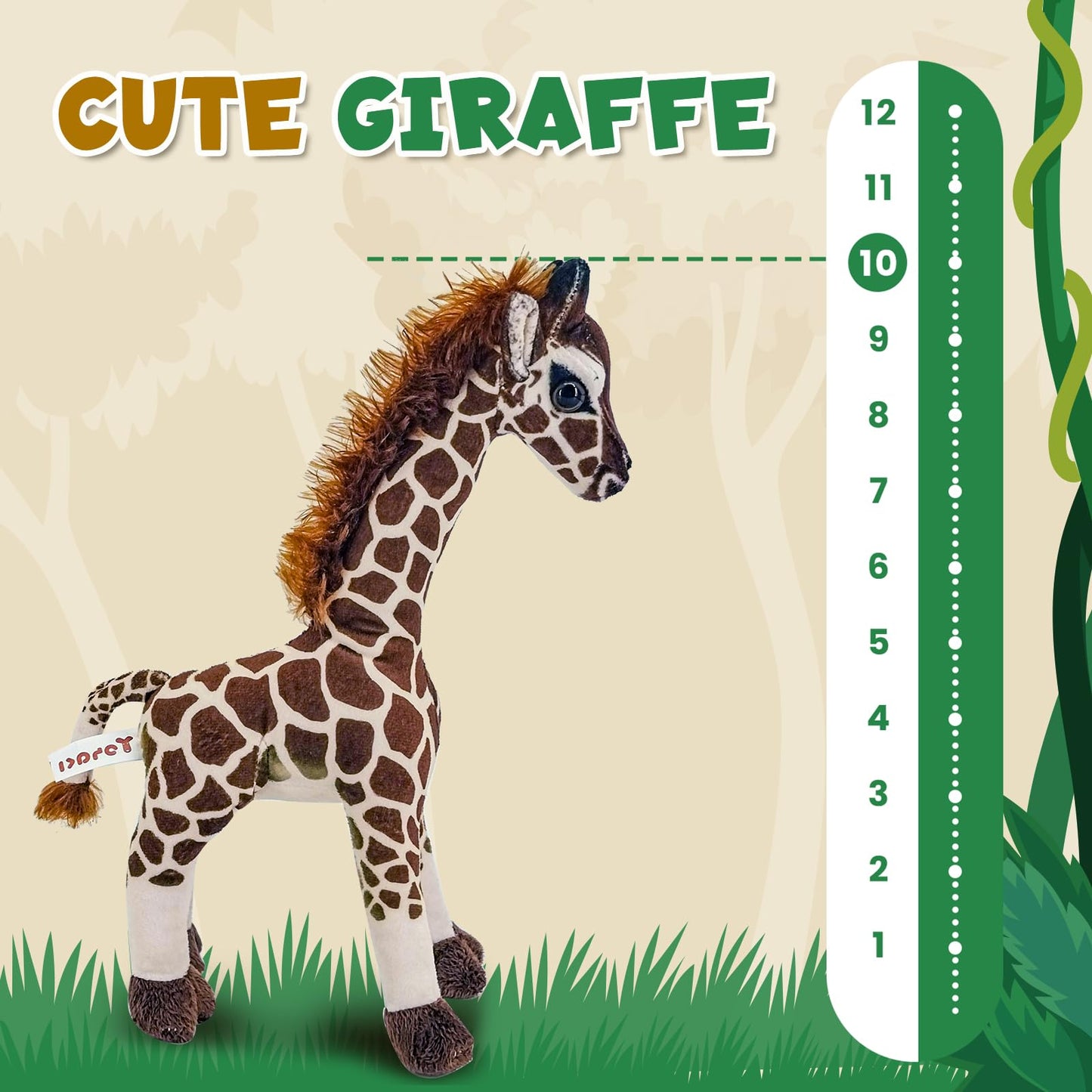Yohaki Giraffe Plush Toy, 10'' Cute Giraffe, Washable Holiday Plush Toy, Stuffed Giraffe,Giraffe Stuffed Animal Birthday Gift Fo